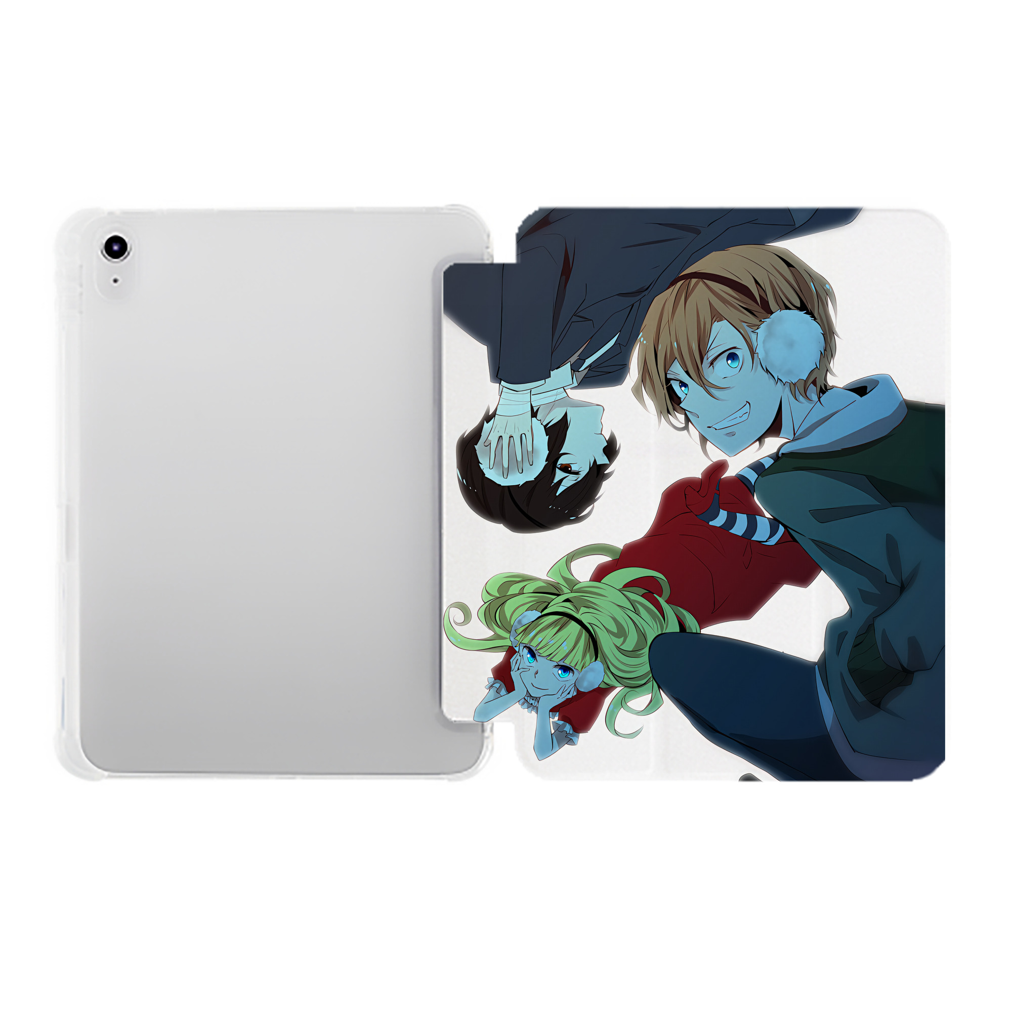 （画像用） 文豪ストレイドッグス Bungo Stray Dogs IPad ケース ペン収納付き 三つ折りスタンド PUレザー×シリコン 対応機種9.5/10.5/10.9インチ
